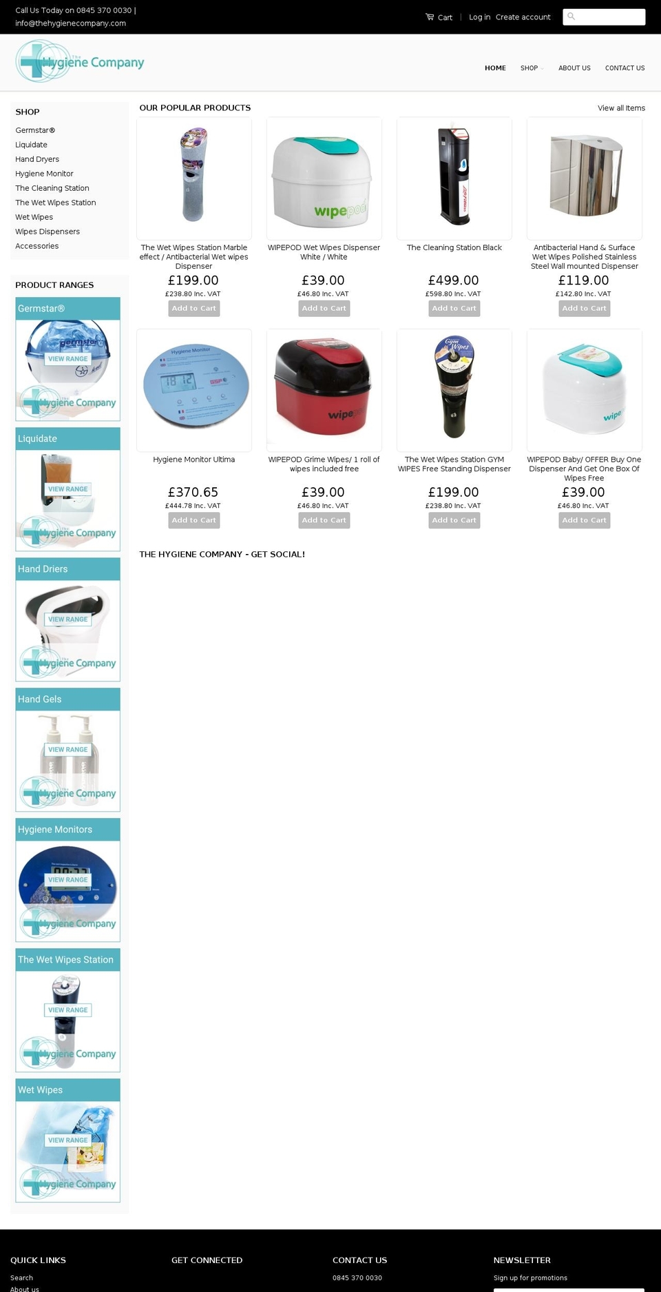 thehygienecompanyonline.com — Shopify storefront screenshot