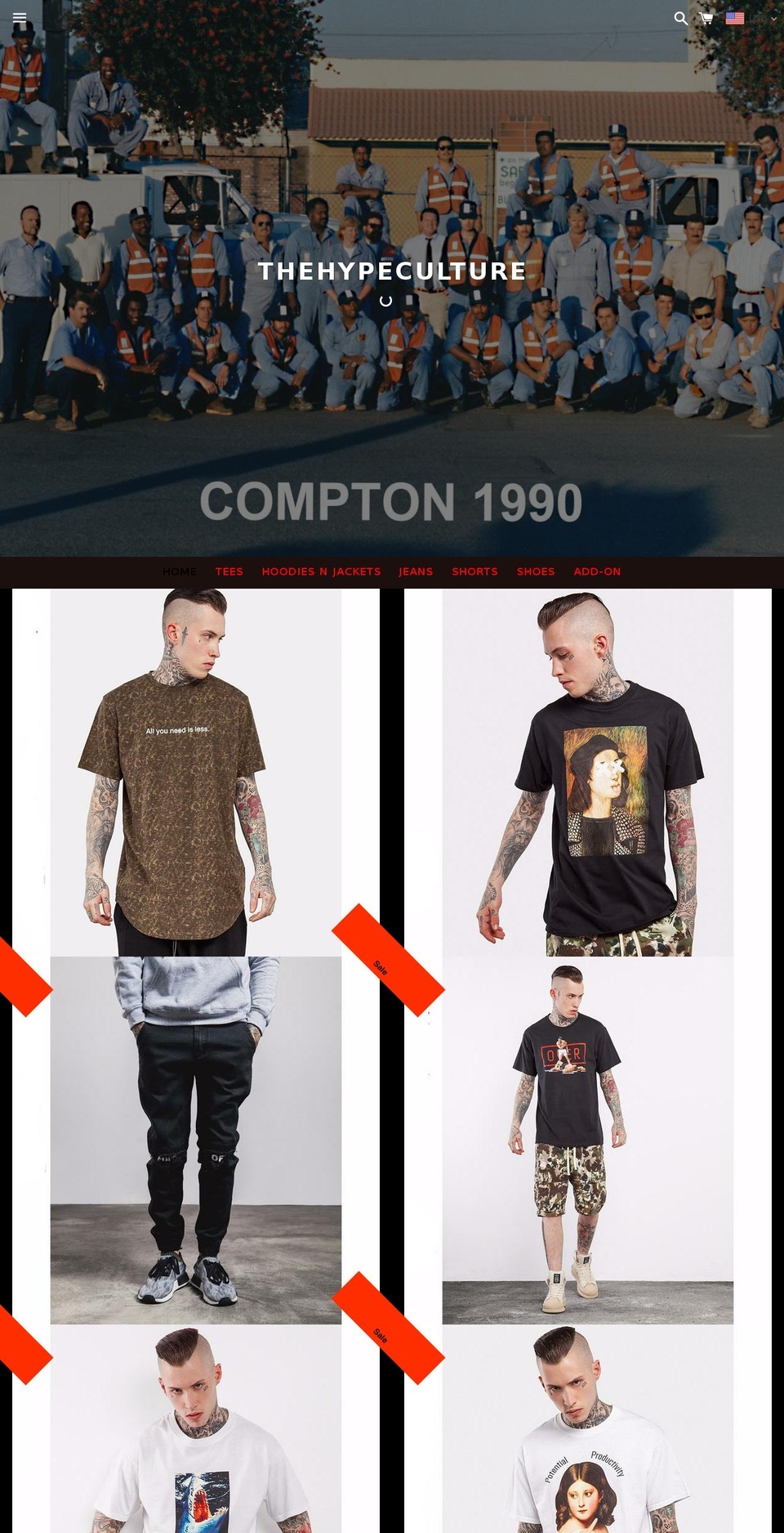 thehypeculture.com — Shopify storefront screenshot