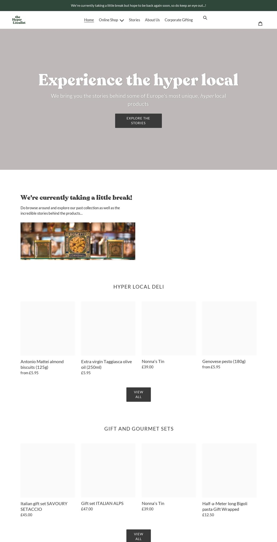 thehyperlocalist.com shopify website screenshot