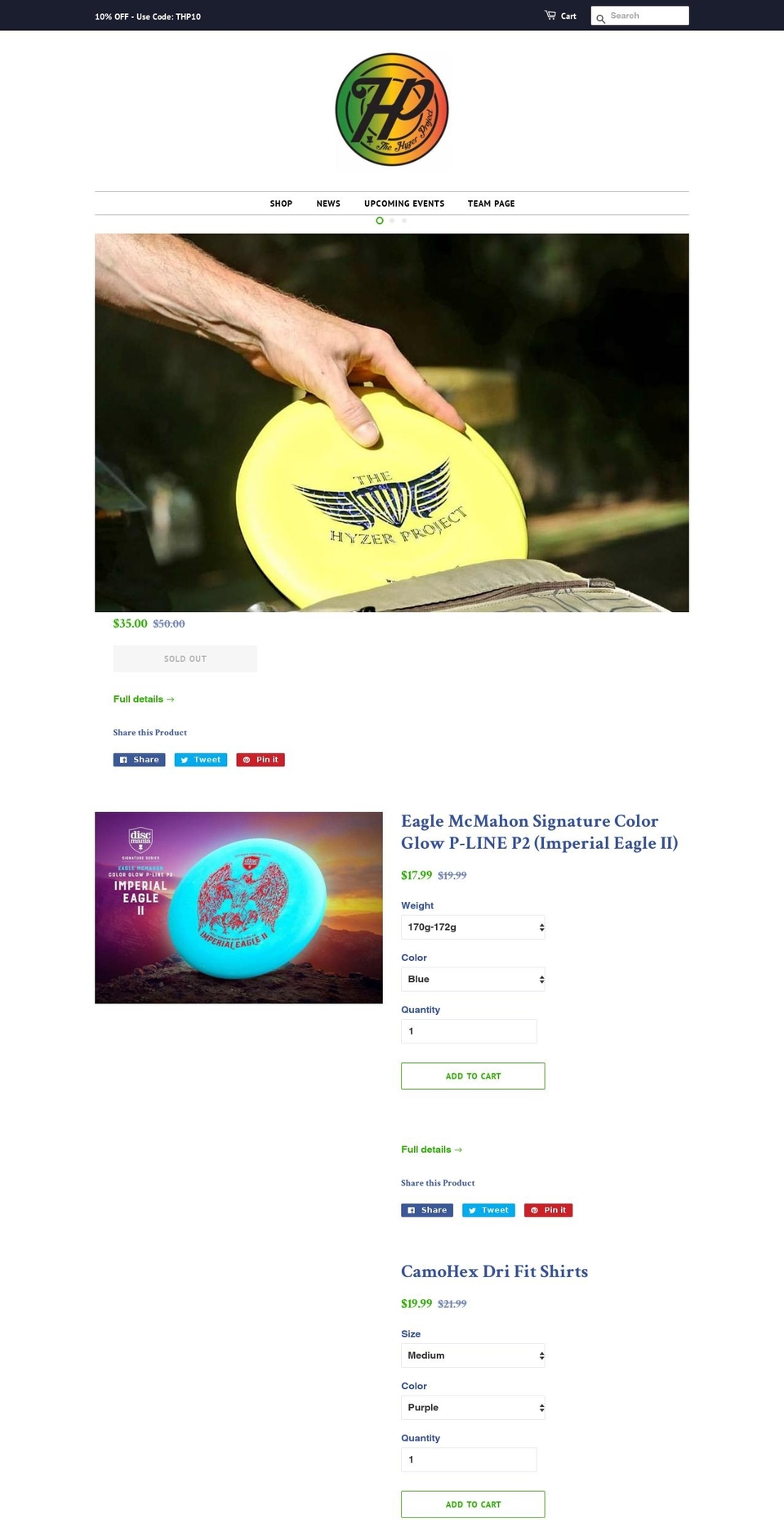 thehyzerproject.com — Shopify storefront screenshot