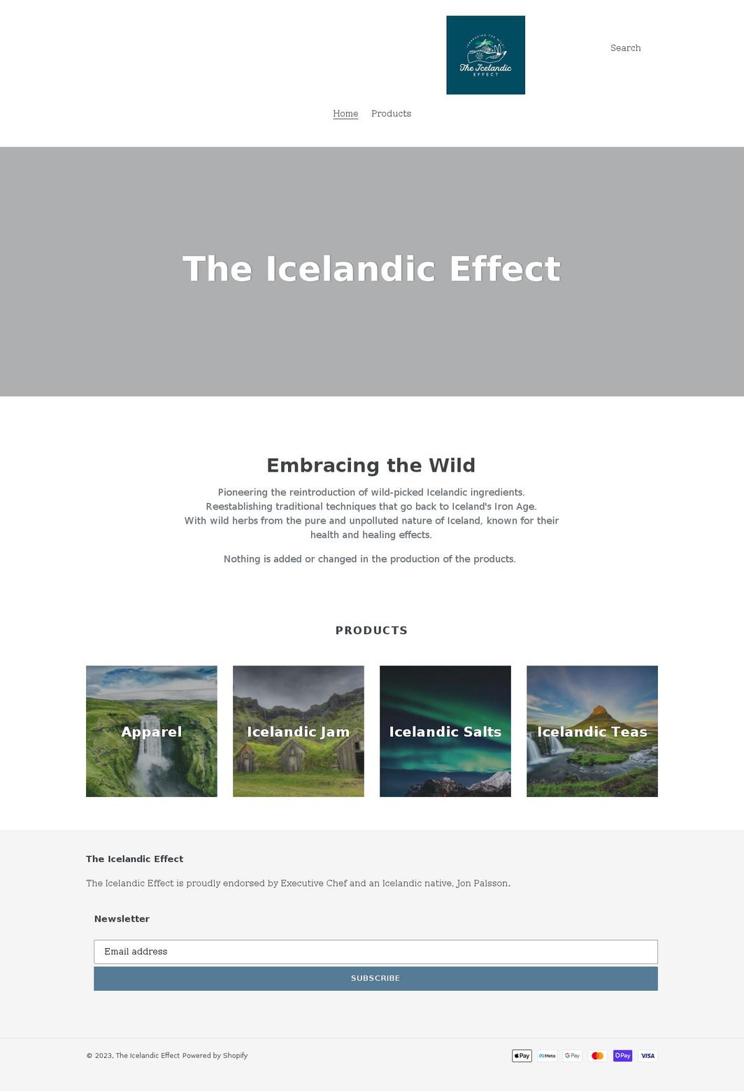 theicelandiceffect.com shopify website screenshot