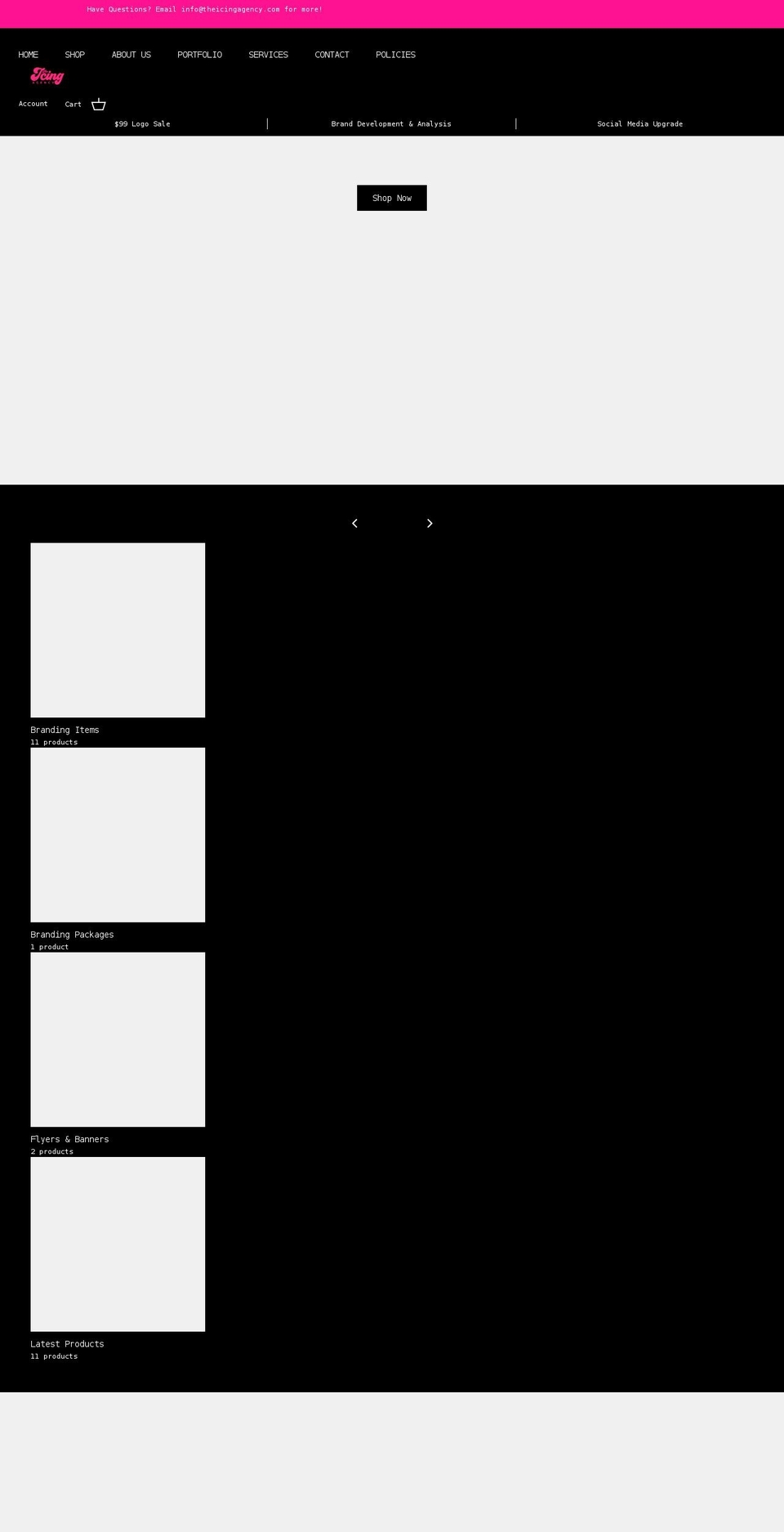 The Icing Agency Shopify theme site example theicingagency.com