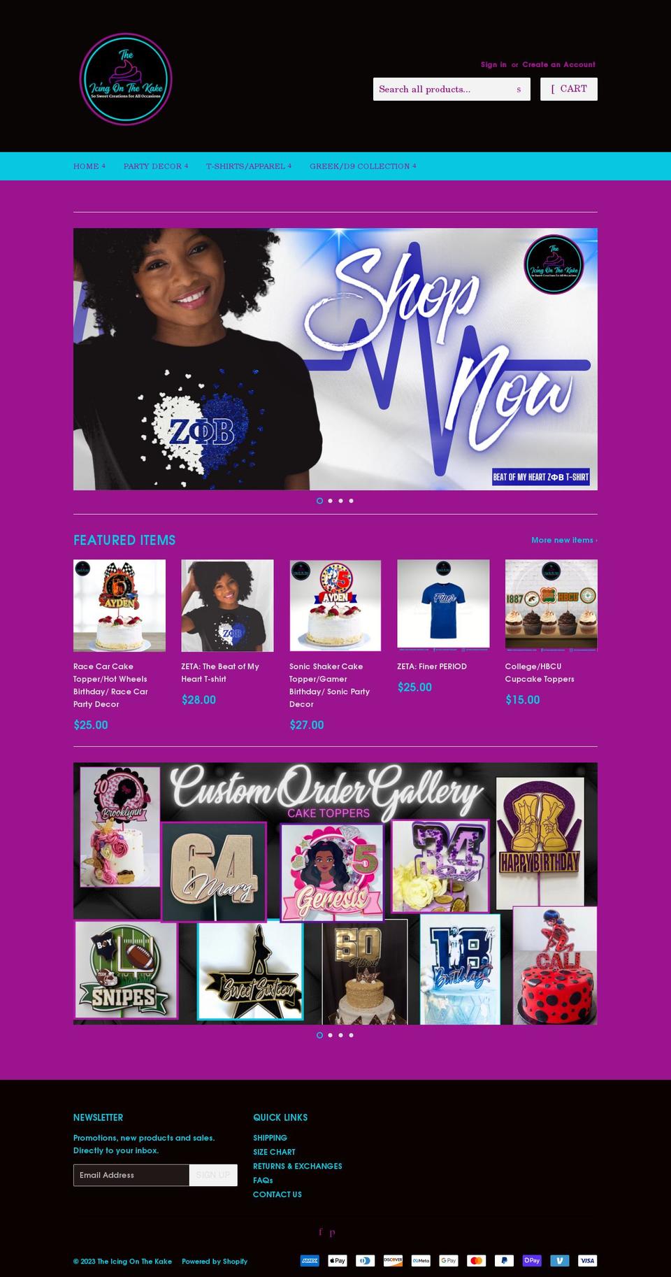 theicingonthekake.com shopify website screenshot