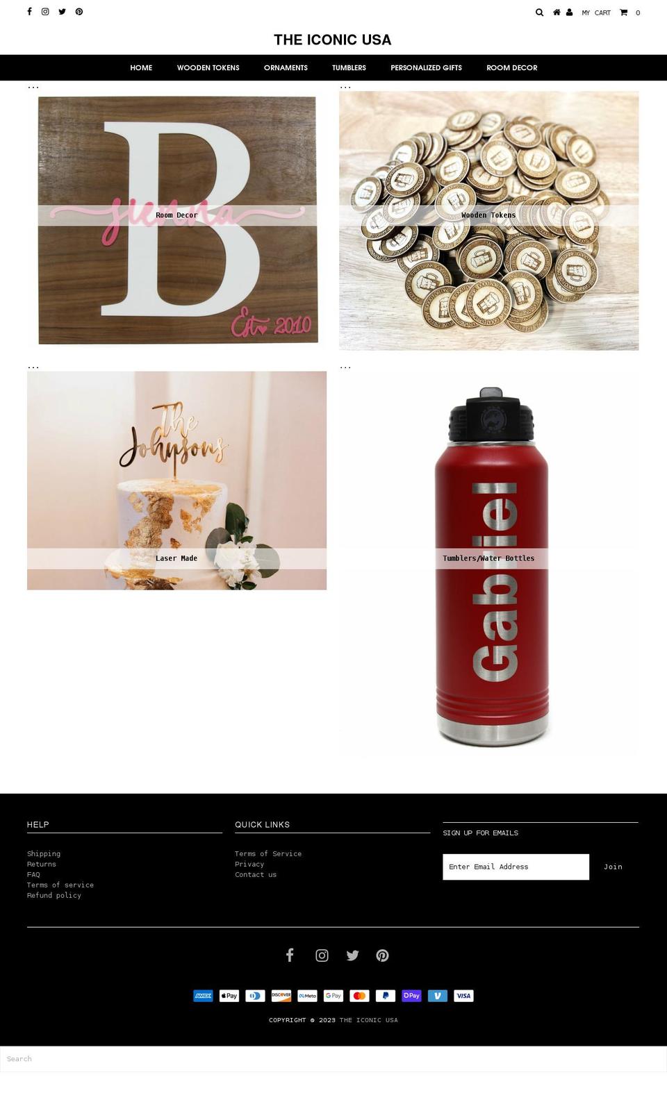 theiconicusa.com shopify website screenshot