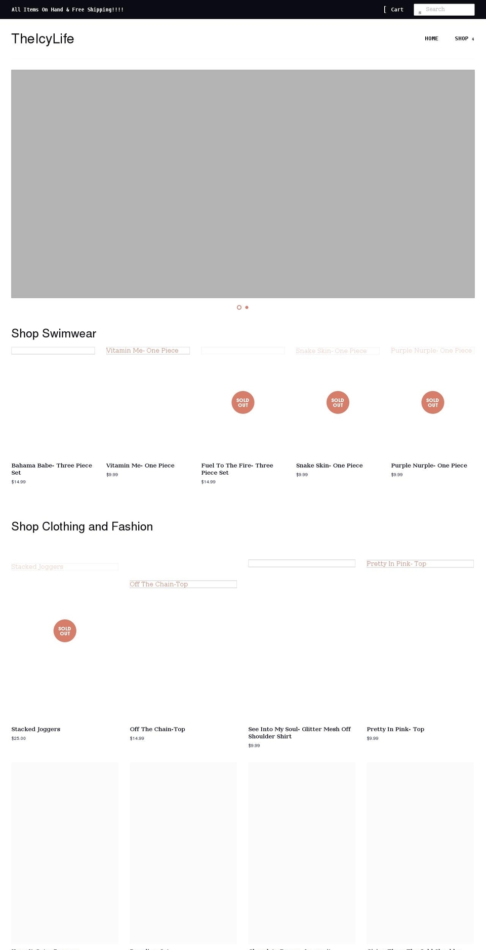 theicylife.myshopify.com shopify website screenshot