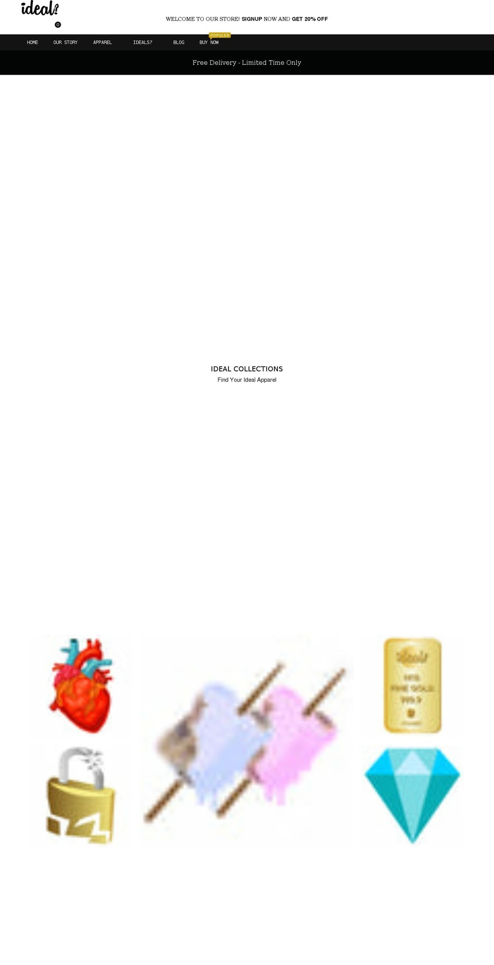 theidealapparel.com shopify website screenshot