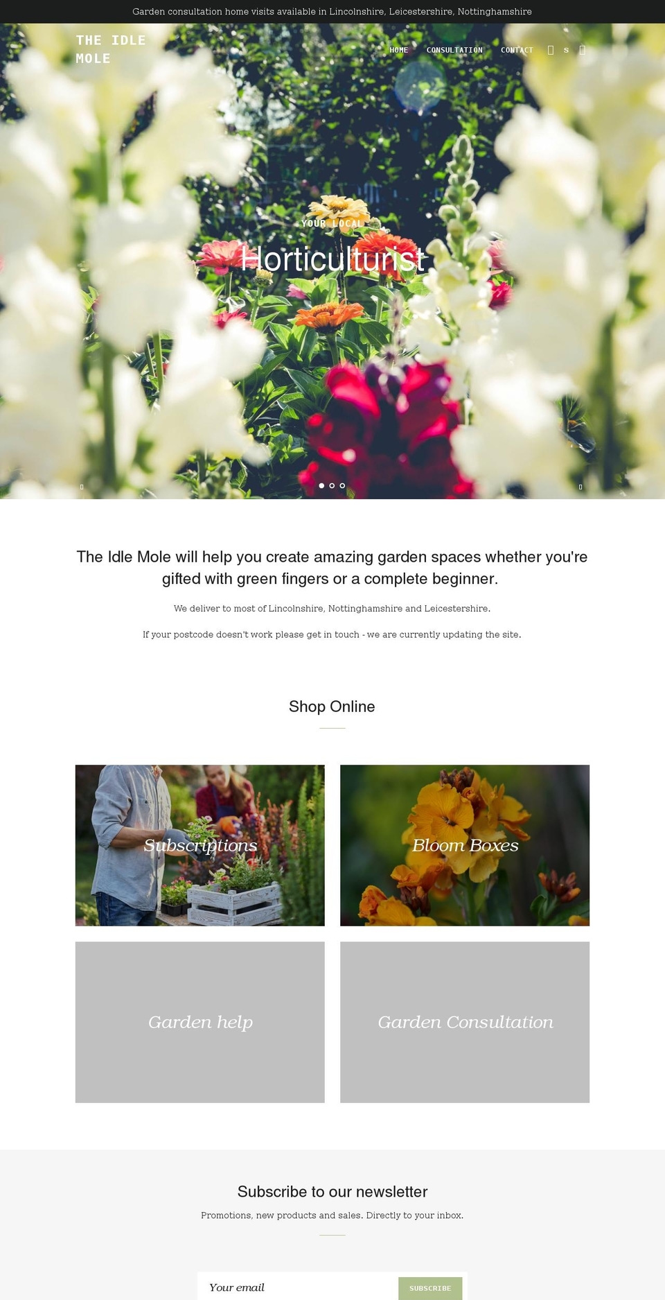 theidlemole.com shopify website screenshot