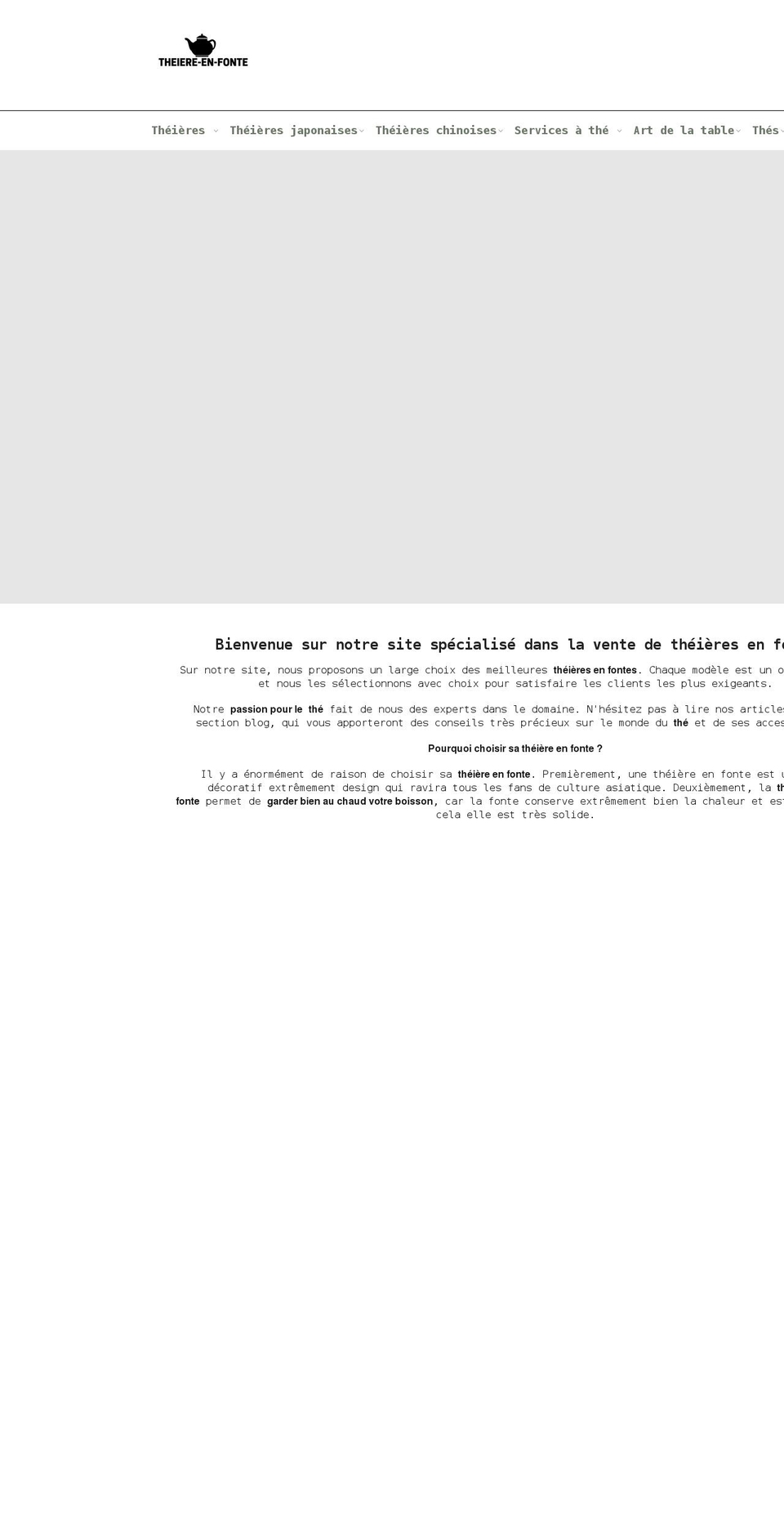 theiere-en-fonte.com shopify website screenshot