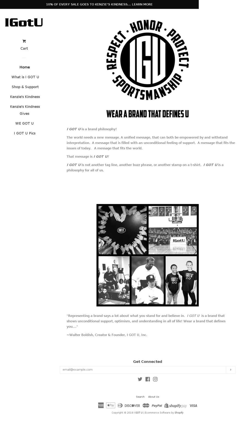 theigotyoumovement.com shopify website screenshot