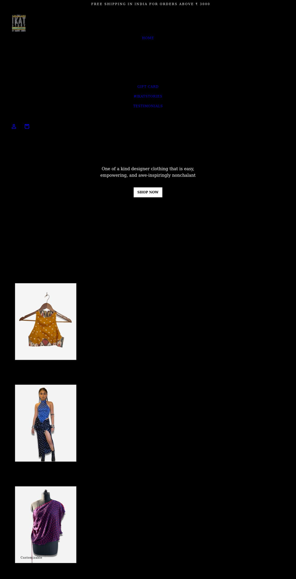 theikatstory.com shopify website screenshot