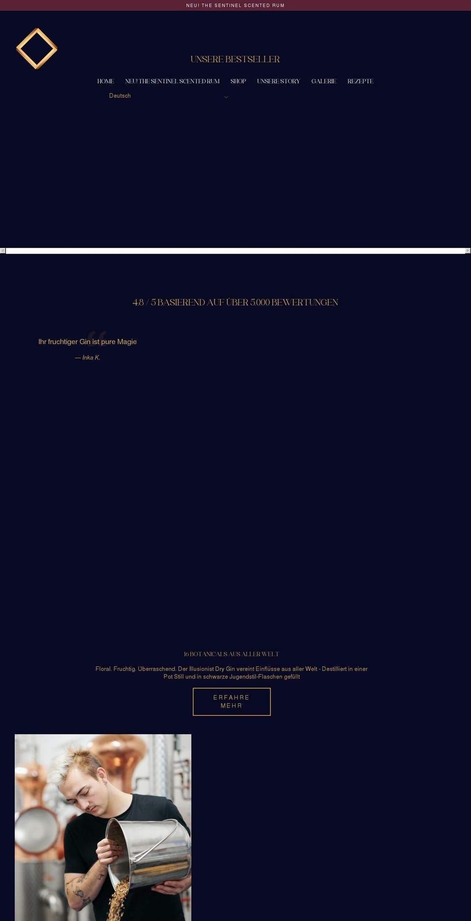 theillusionist-gin.com shopify website screenshot