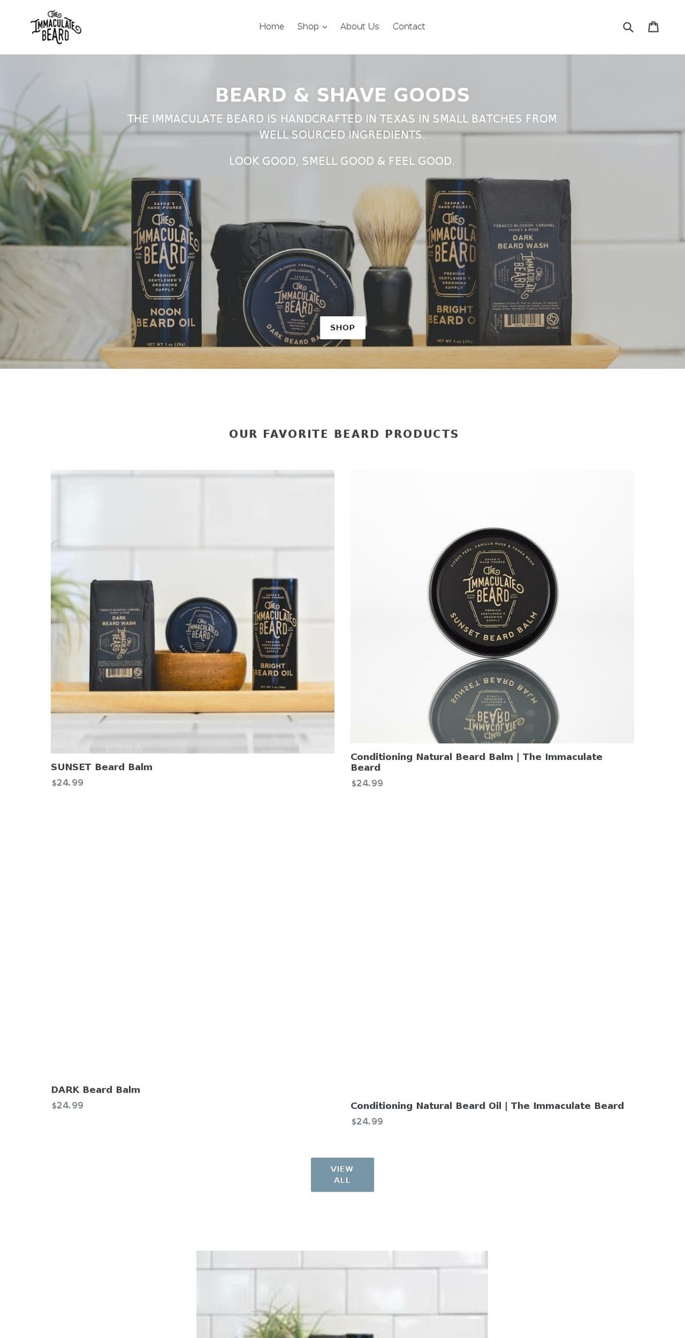 theimmaculatebeard.com shopify website screenshot