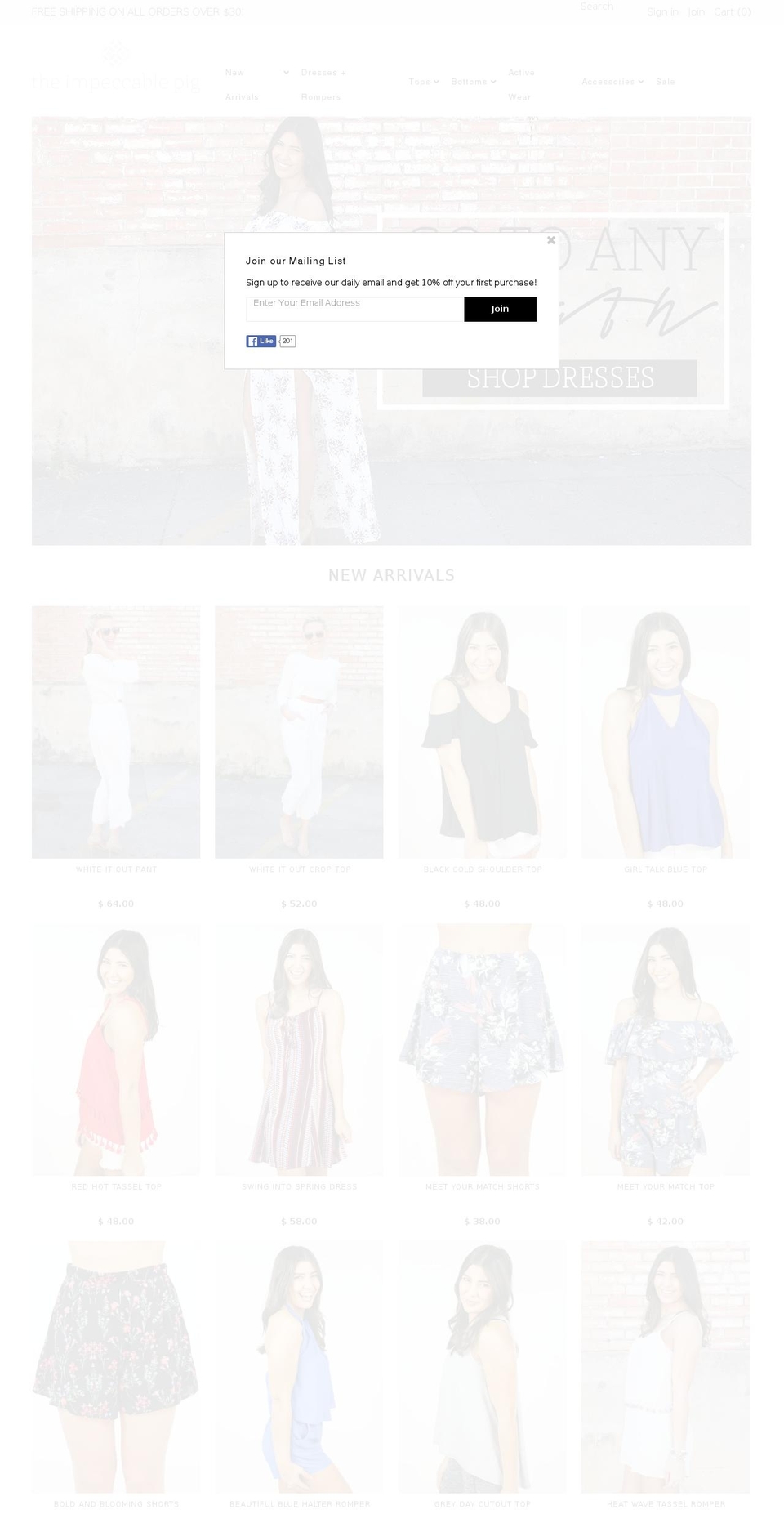 theimpeccablepig.com shopify website screenshot