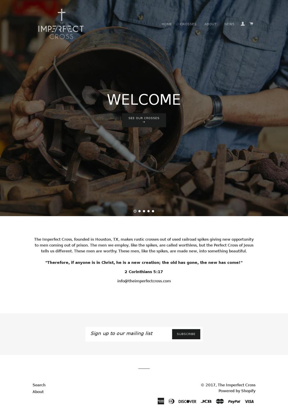 theimperfectcross.com shopify website screenshot