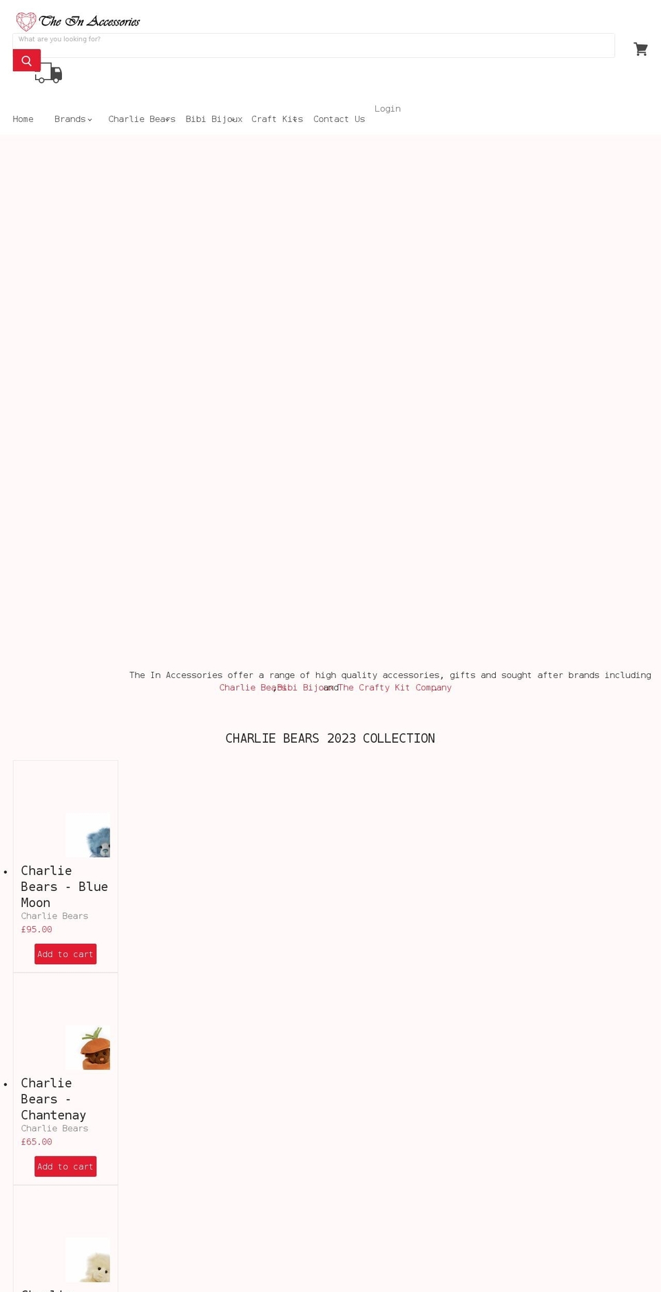 theinaccessories.co.uk shopify website screenshot