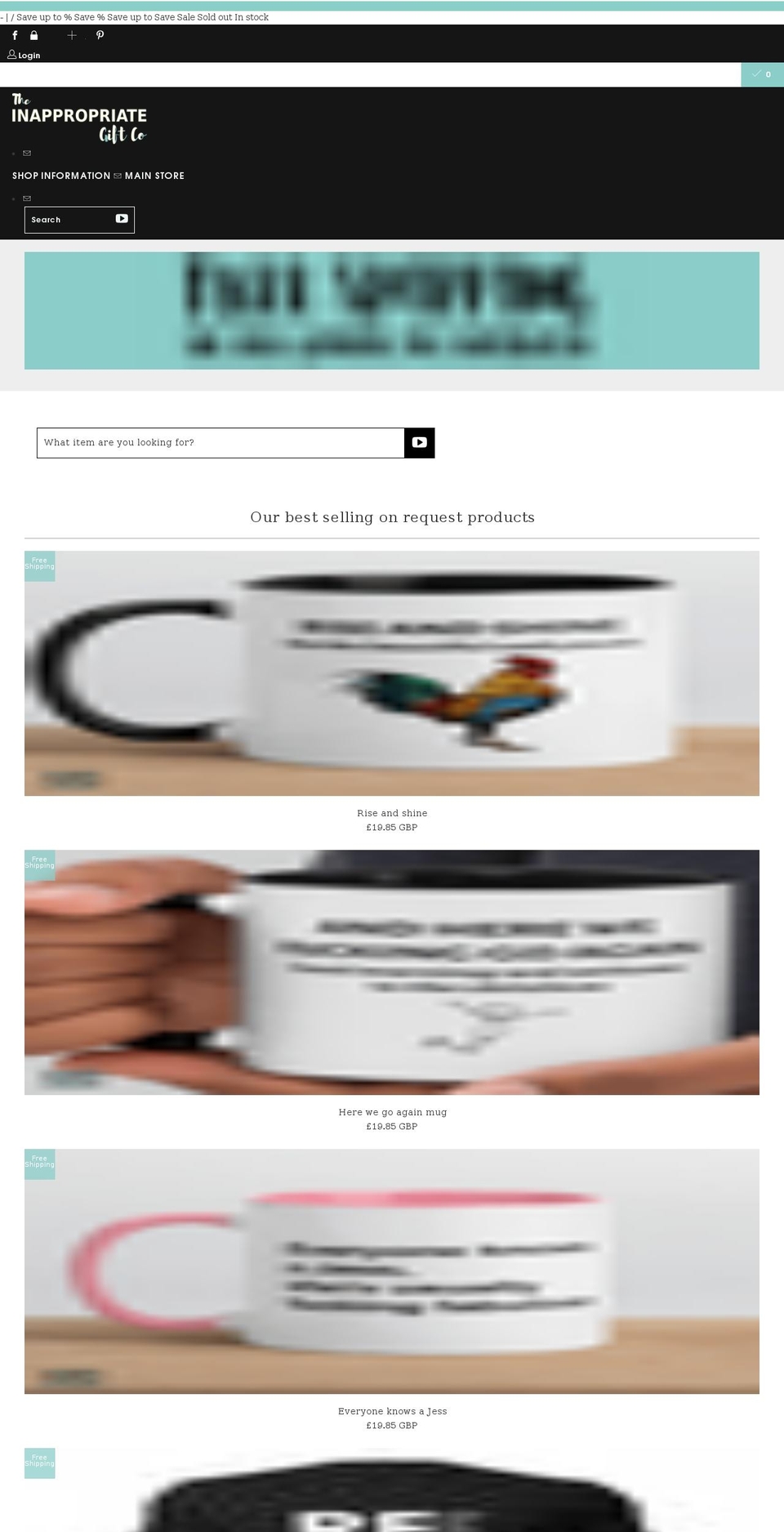 theinappropriategift.co.uk shopify website screenshot