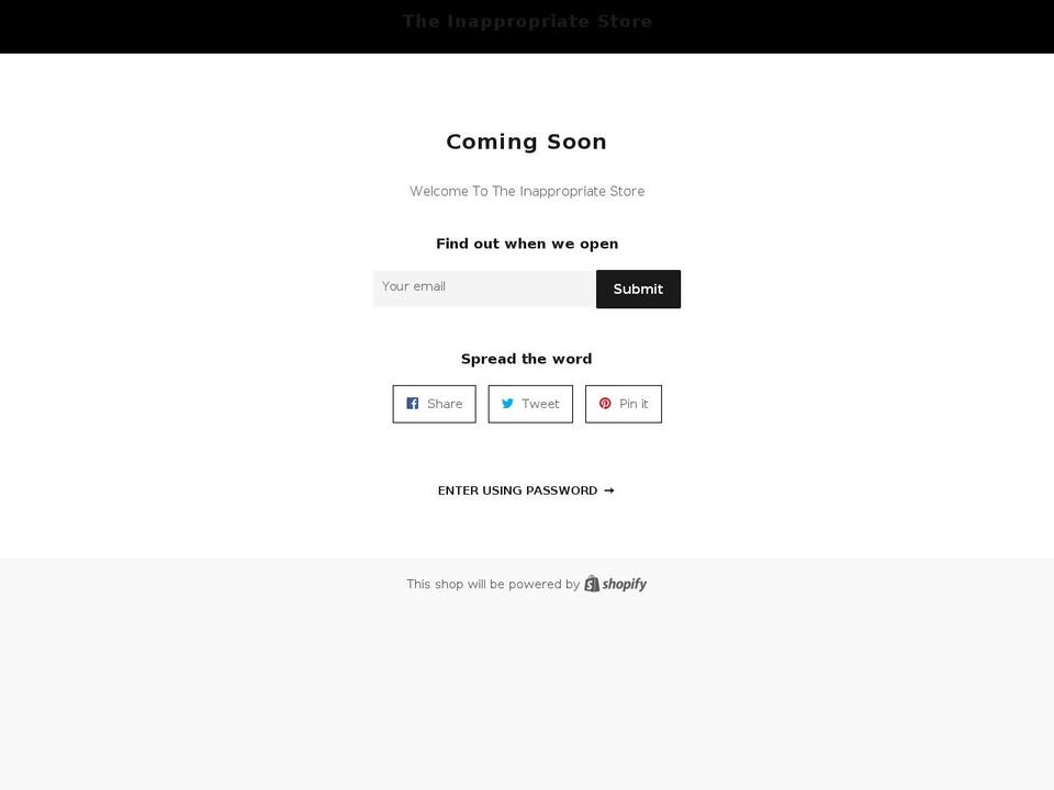 theinappropriatestore.com — Shopify storefront screenshot
