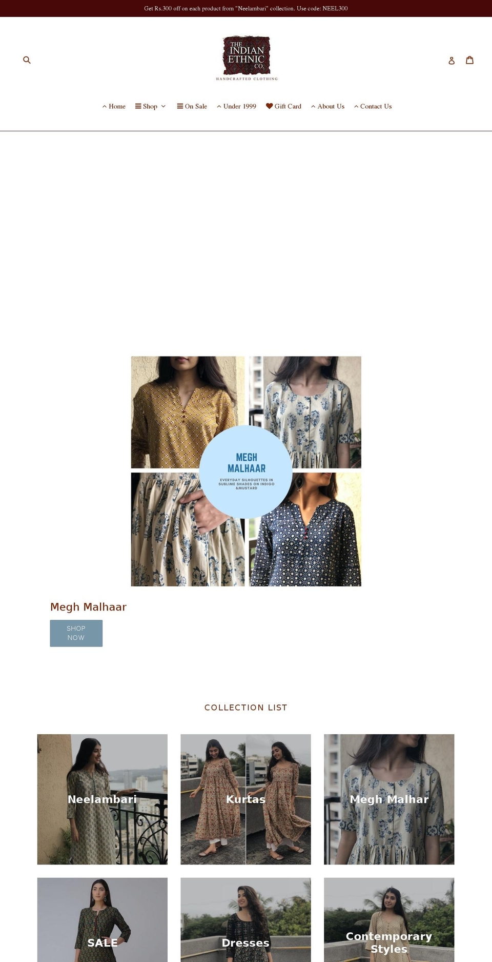 theindianethnicco.com shopify website screenshot