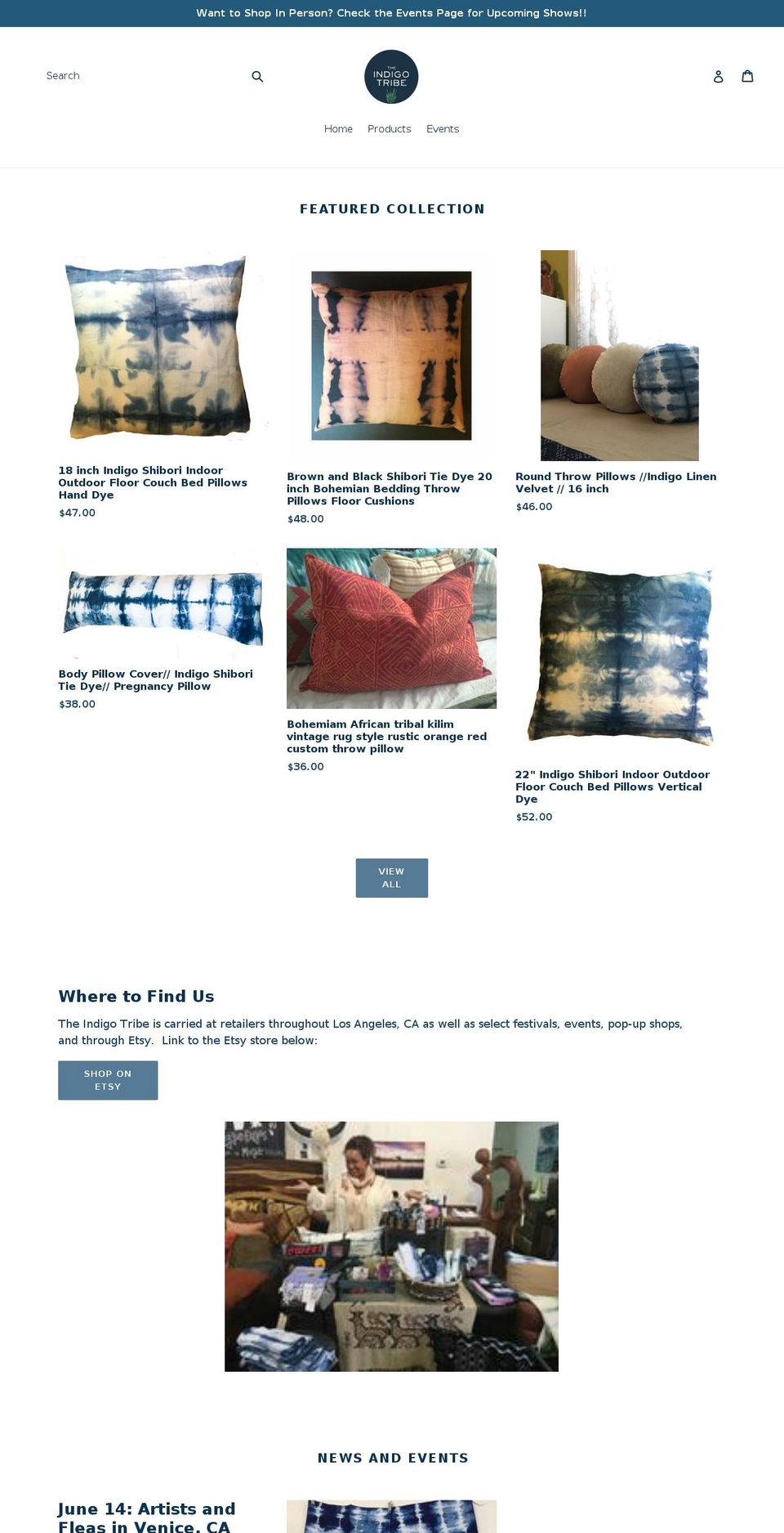 theindigotribe.com — Shopify storefront screenshot