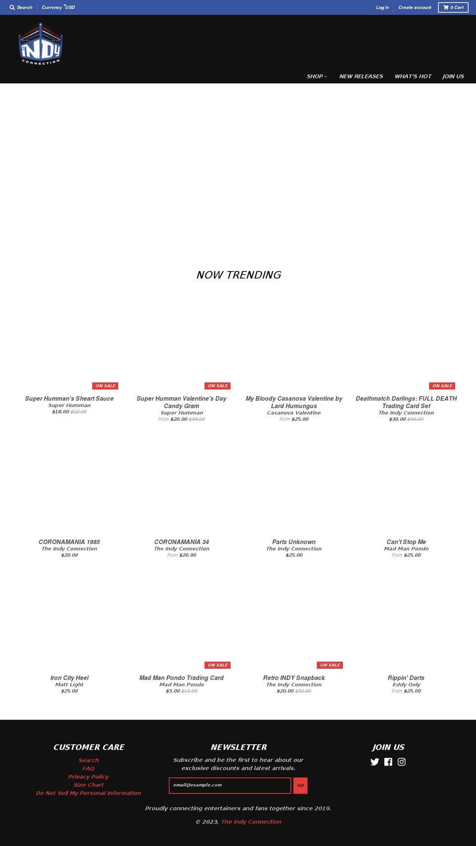 theindyconnection.com shopify website screenshot