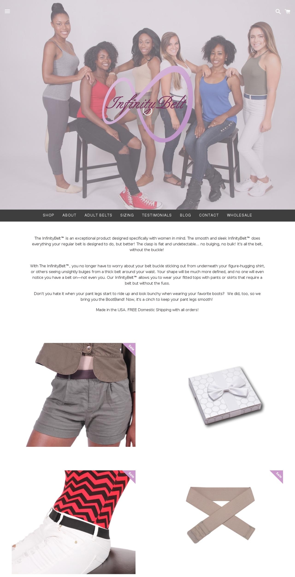 theinfinitybelt.com shopify website screenshot