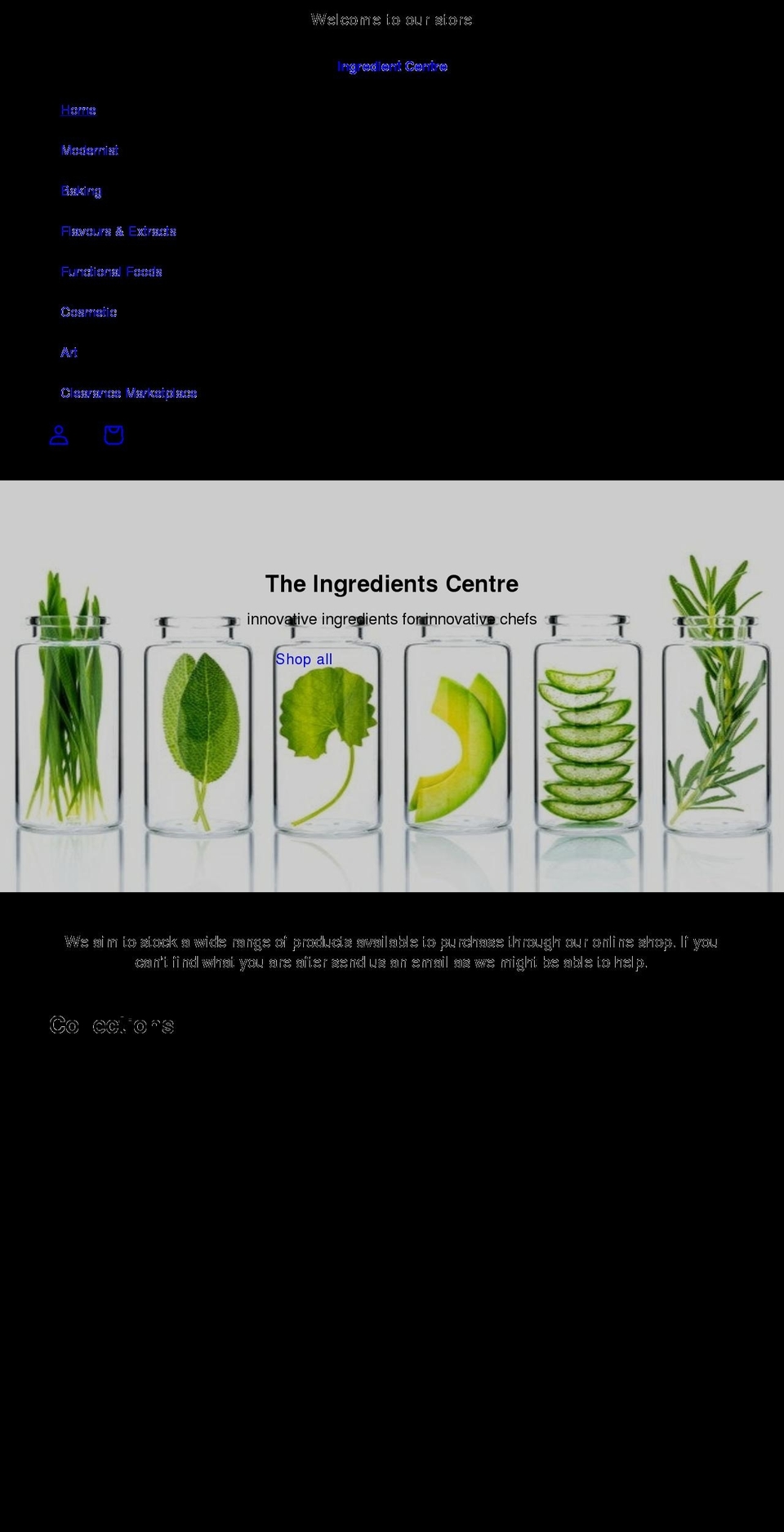 theingredientscentre.com shopify website screenshot