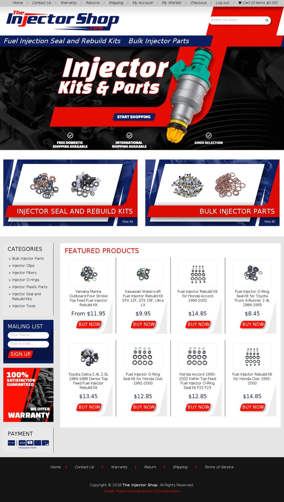 theinjectorshop.com shopify website screenshot