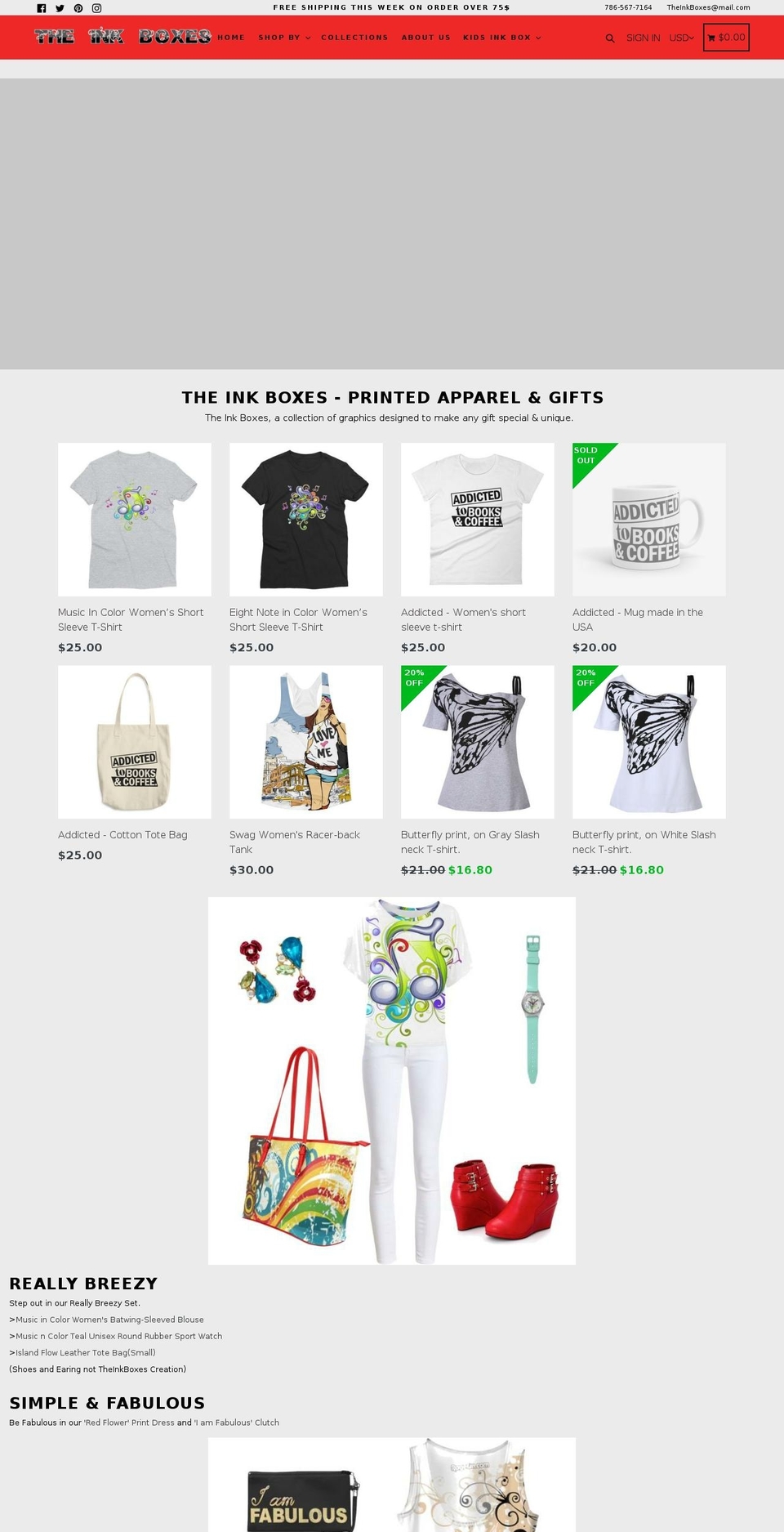 theinkboxes.com — Shopify storefront screenshot