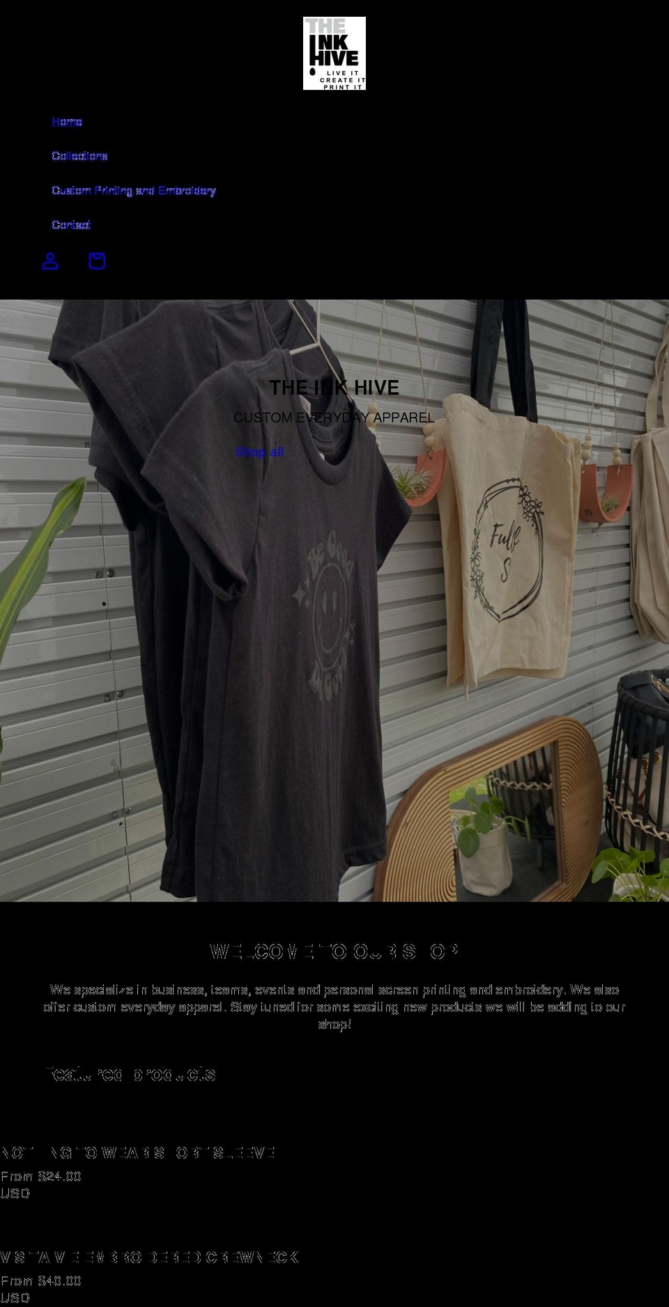 theinkhive.com shopify website screenshot