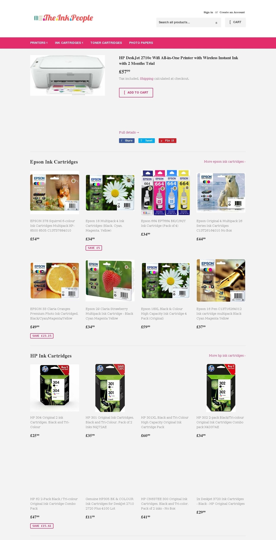 theinkpeople.co.uk shopify website screenshot