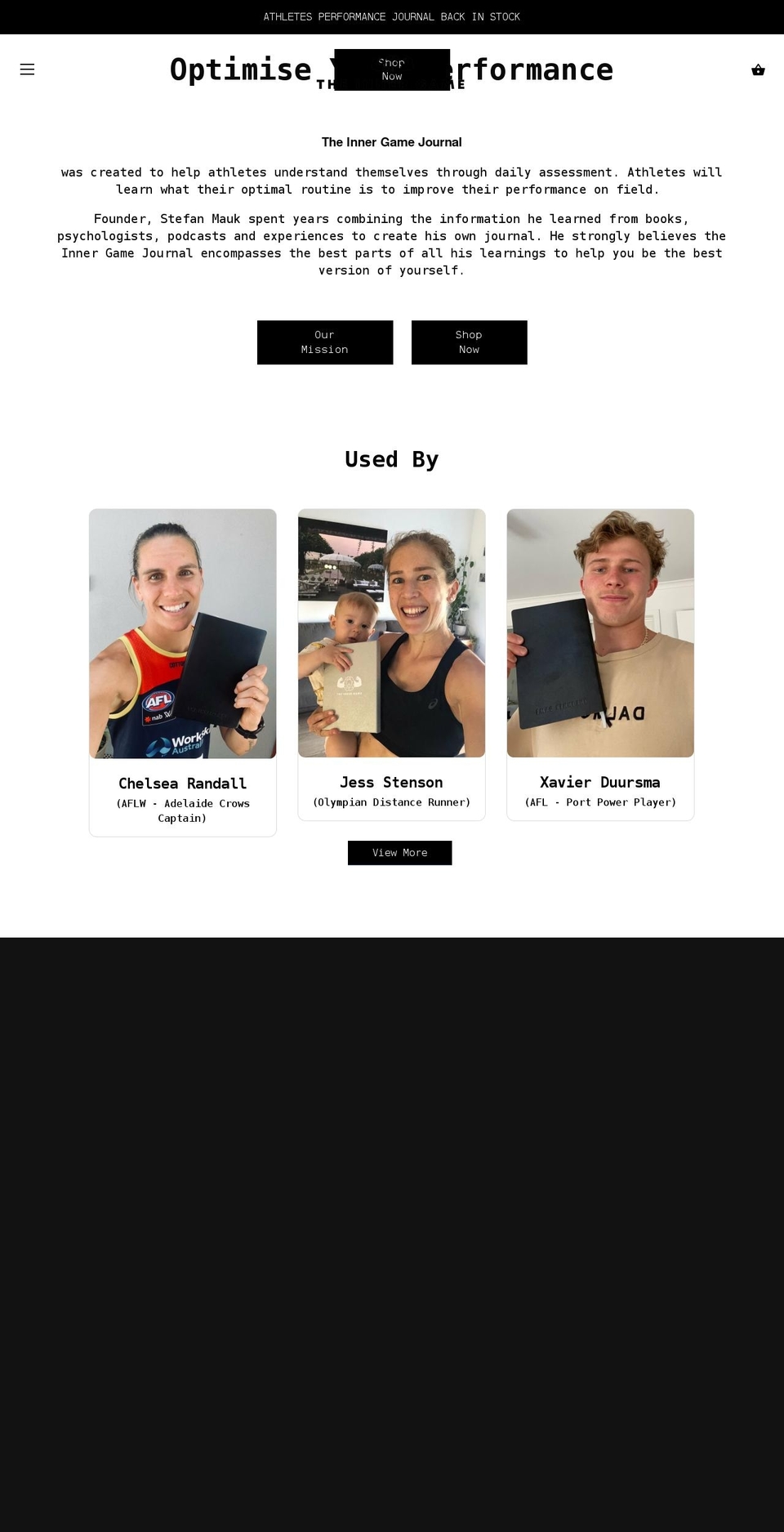 theinnergamejournals.com shopify website screenshot