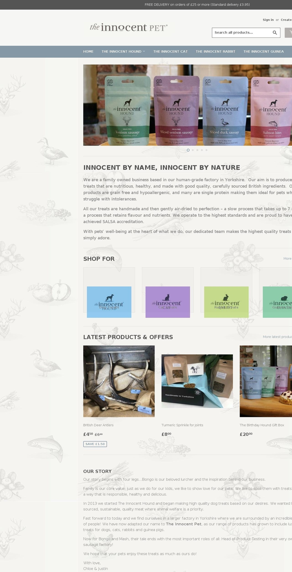 theinnocentcat.com — Shopify storefront screenshot