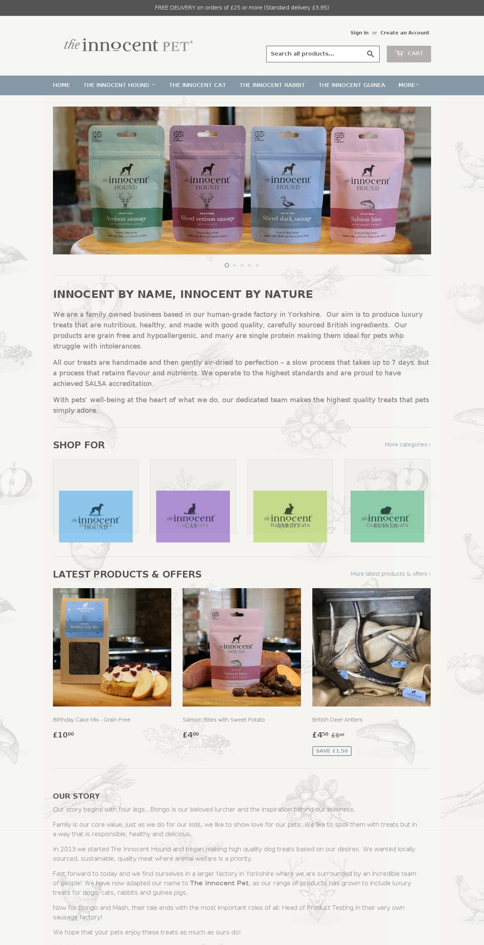 theinnocenthound.com — Shopify storefront screenshot