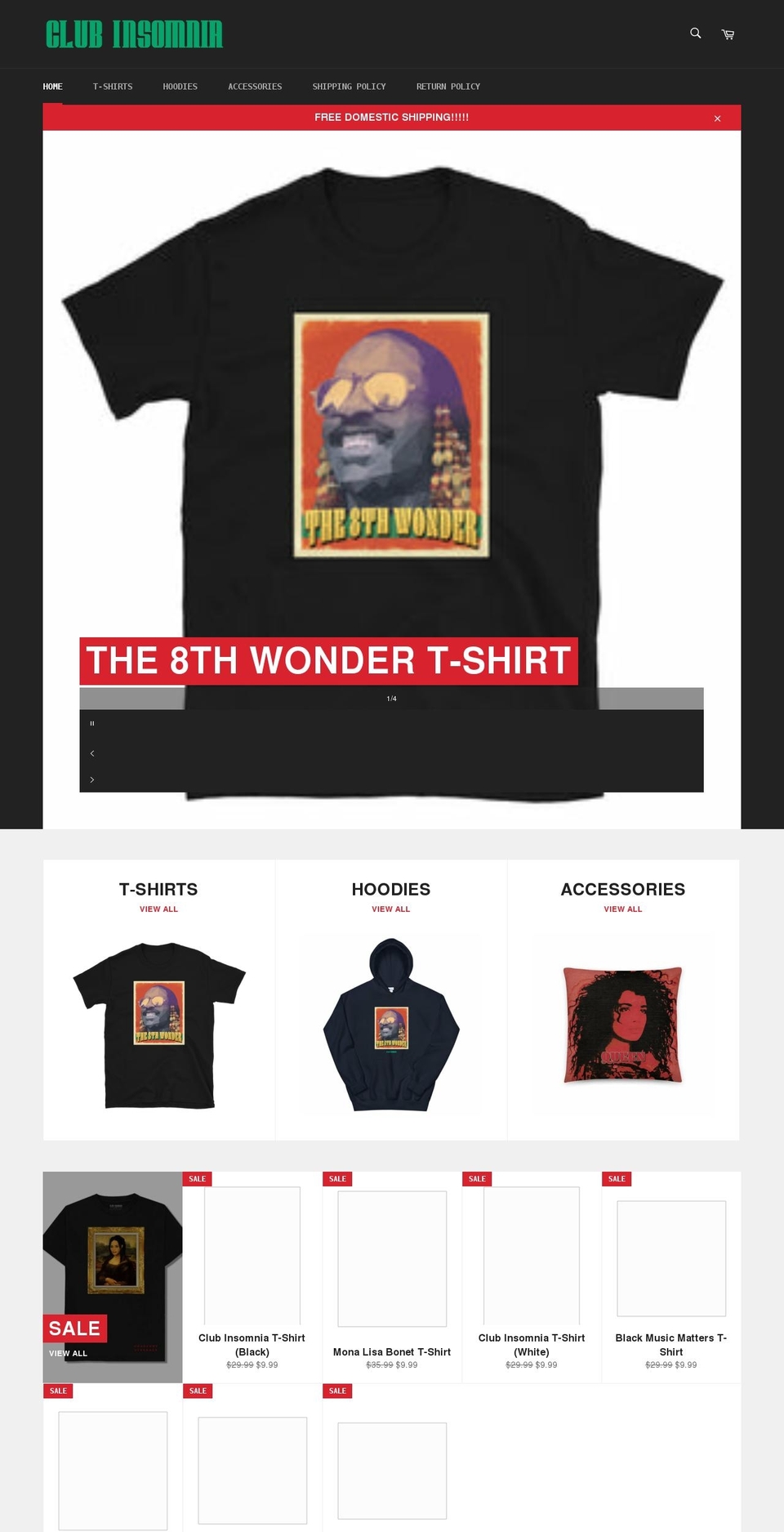 theinsomniaclub.com shopify website screenshot