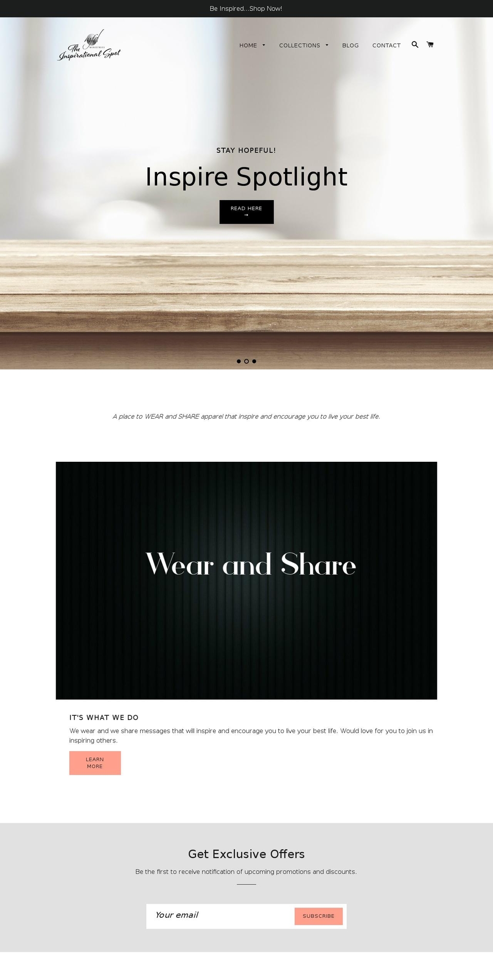 theinspirationalspot.com — Shopify storefront screenshot