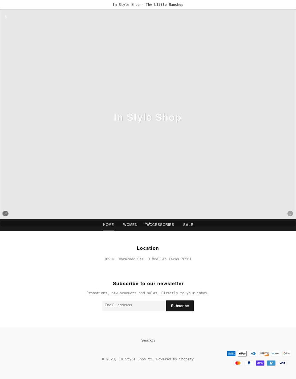 theinstyleshop.com shopify website screenshot