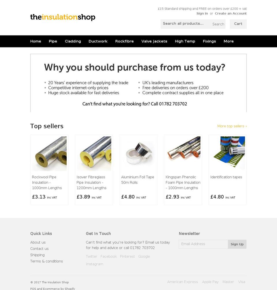 Providence Shopify theme site example theinsulationshop.co.uk