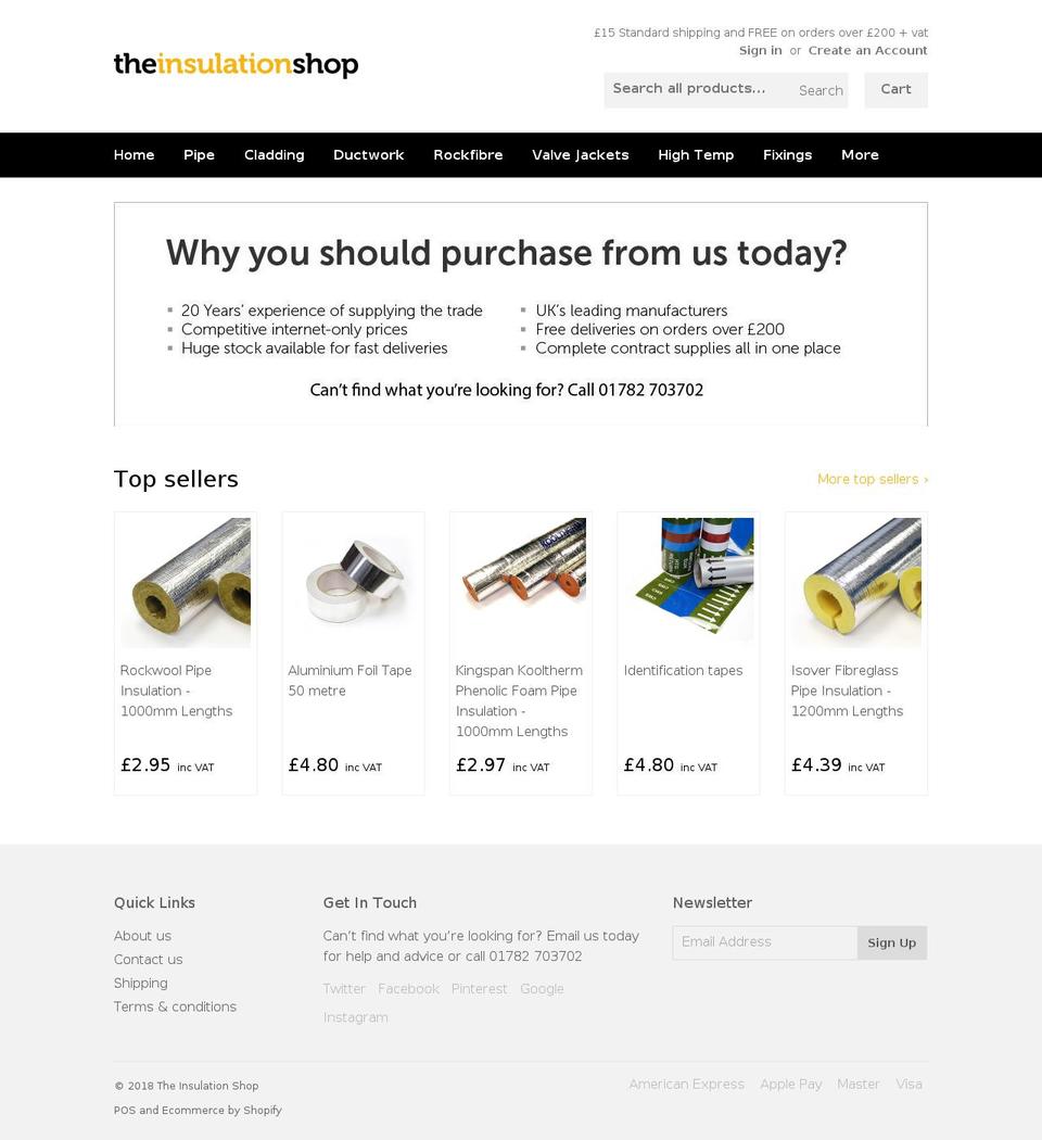 theinsulationshop.com shopify website screenshot