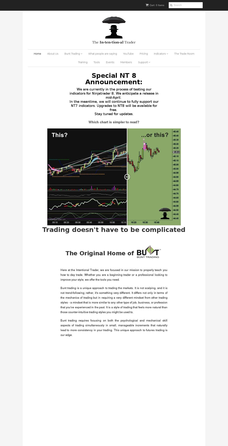 theintentionaltrader.com shopify website screenshot