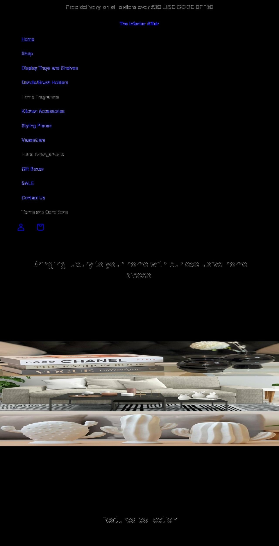 theinterioraffair.co.uk shopify website screenshot