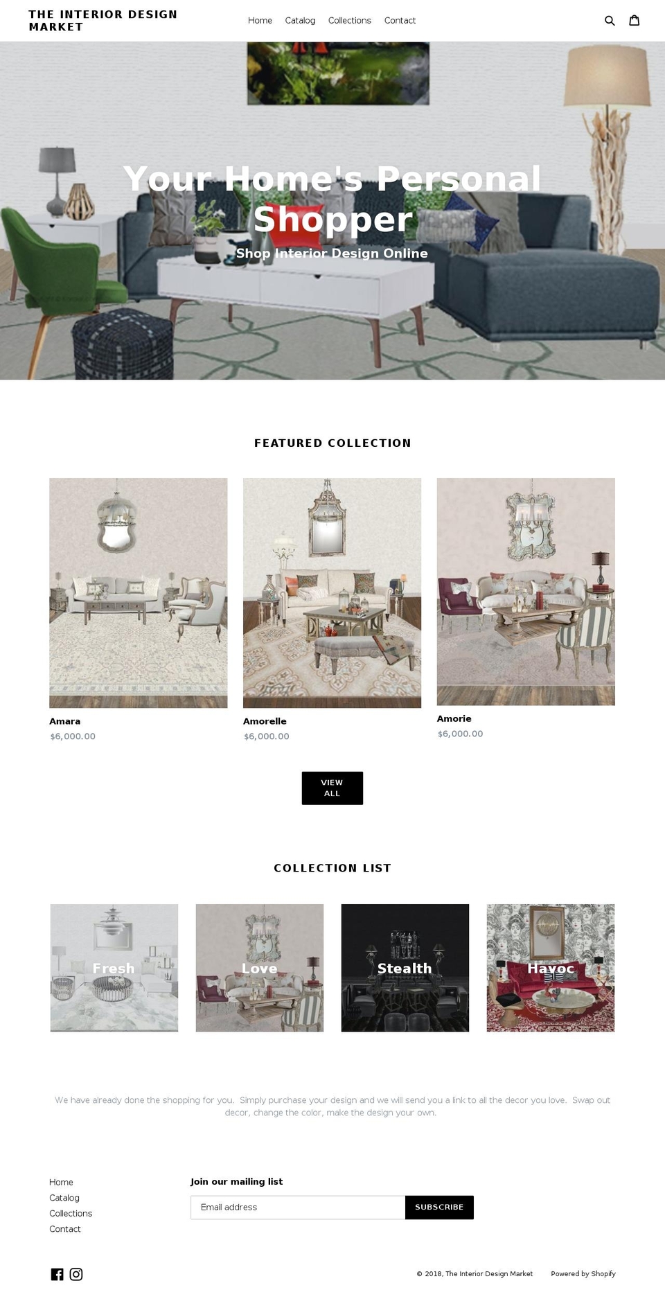 theinteriordesignmarket.com — Shopify storefront screenshot