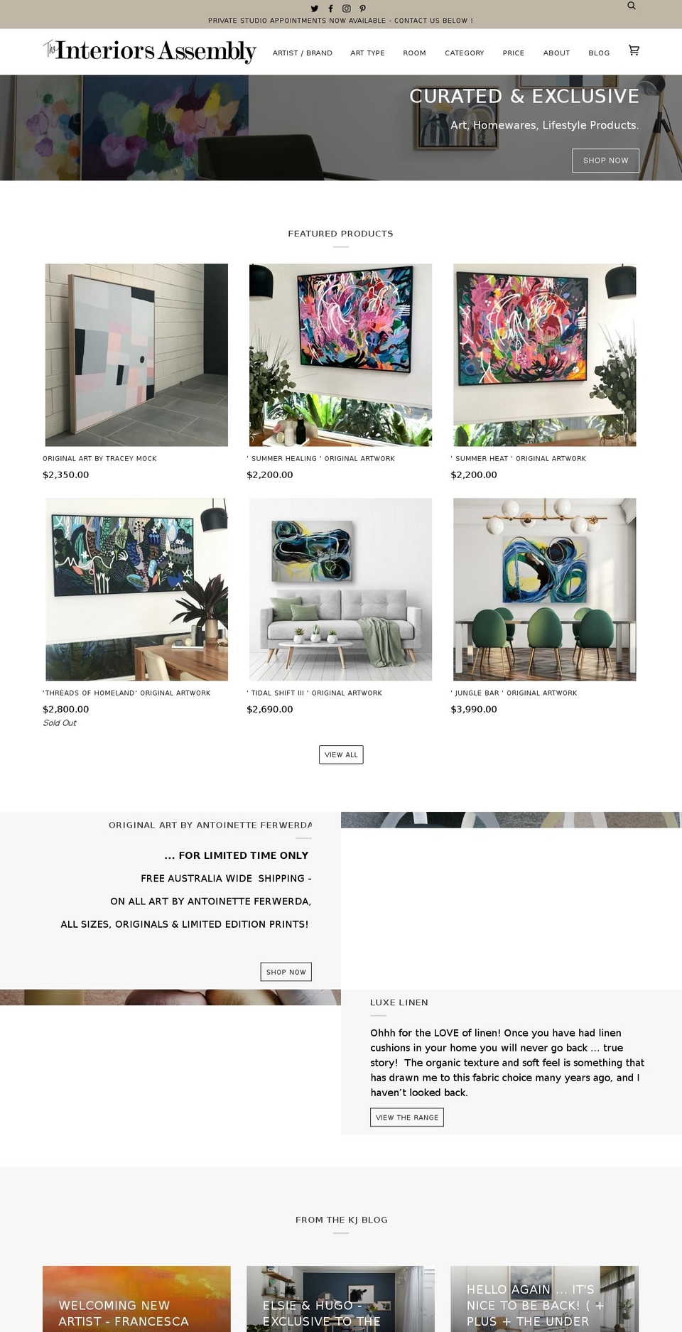 The Interiors Assembly Shopify theme site example theinteriorsassembly.com