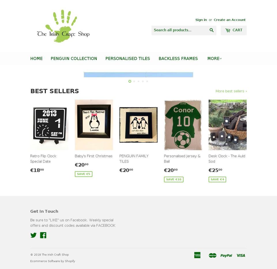 theirishcraftshop.ie shopify website screenshot