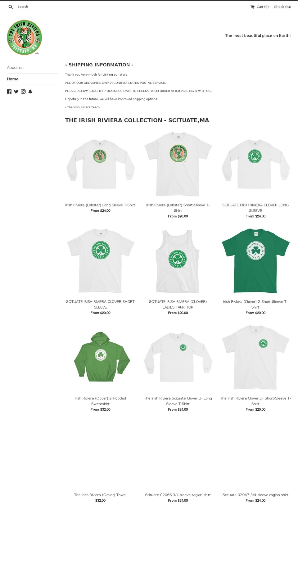 theirishrivierama.com shopify website screenshot