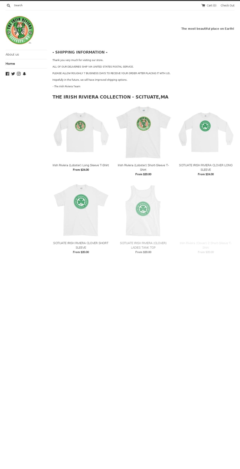 theirishrivierascituate.com — Shopify storefront screenshot