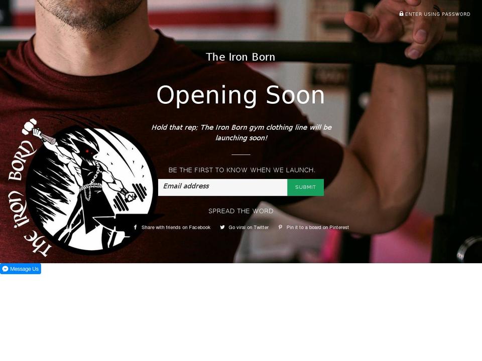 theironborn.com — Shopify storefront screenshot