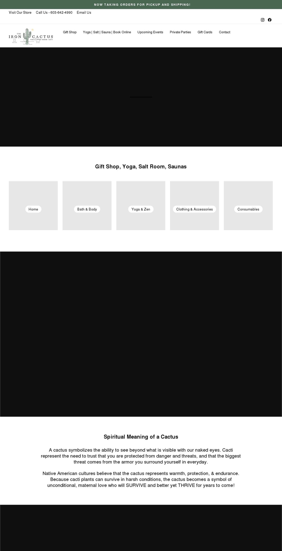 theironcactus.com shopify website screenshot