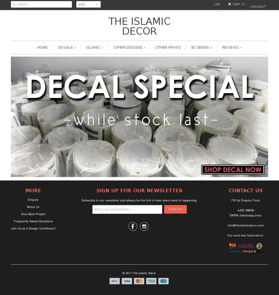 theislamicdecor.com shopify website screenshot