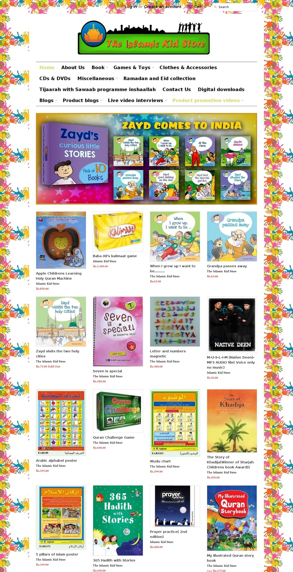 theislamickidstore.com shopify website screenshot