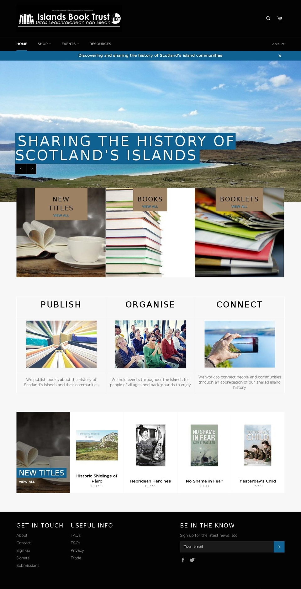 theislandsbooktrust.com shopify website screenshot